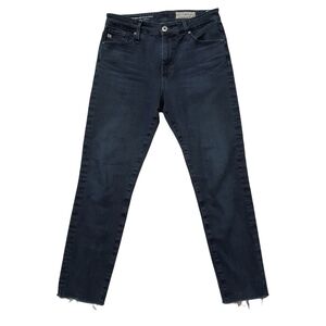 AG High-Rise Stevie Ankle Slim Straight Jeans Dark Blue Size 27
